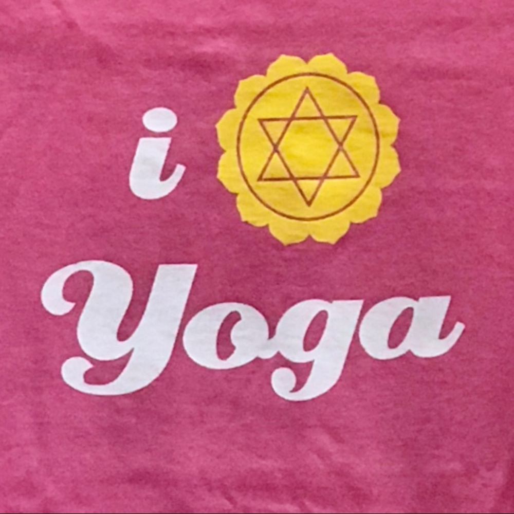 NWOT I Love Yoga -  New Ladies Pink Cotton T-Shirt
